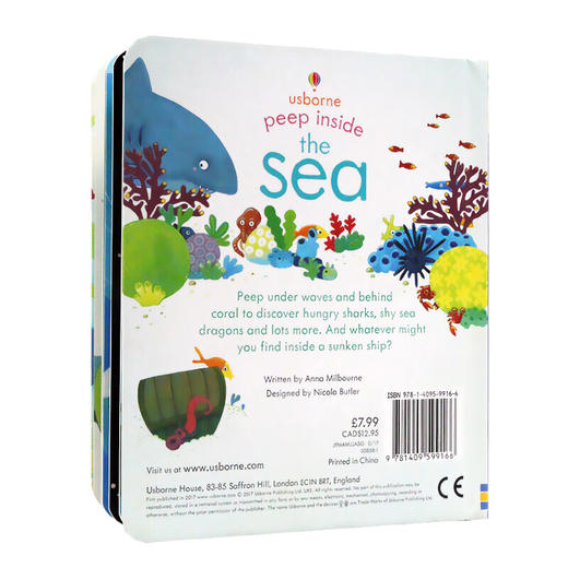 偷偷看里面系列 海洋 英文原版 Usborne Peep Inside The Sea 英文版儿童英语启蒙绘本 尤斯伯恩 洞洞纸板书 翻翻书 进口书籍 商品图1