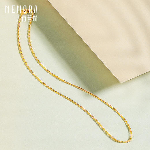 【按克计价黄金1】MEMORA诗普琳珠宝足金黄金侧身链素金链子GN213601（线上专供） 商品图1