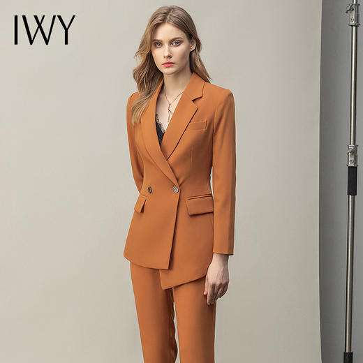 IWY/焦糖色时尚不规则通勤女士西装套装 CP11375 商品图4