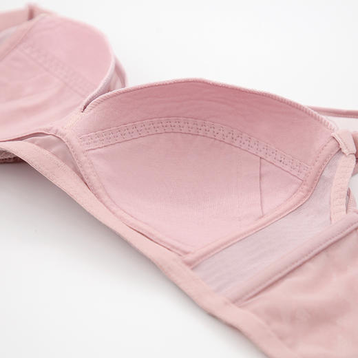 贝佳人新品网纱背心围无钢圈胸罩蕾丝美背大胸显小内衣防外扩薄杯BW32914 商品图3