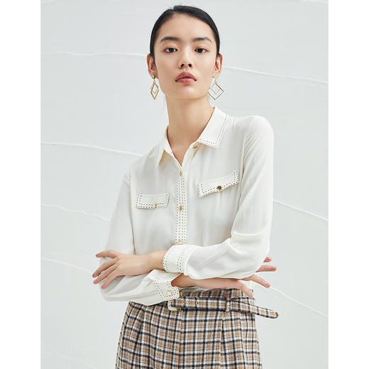 EITIE通勤翻领小香风衬衫爱特爱衬衣6509216 商品图2