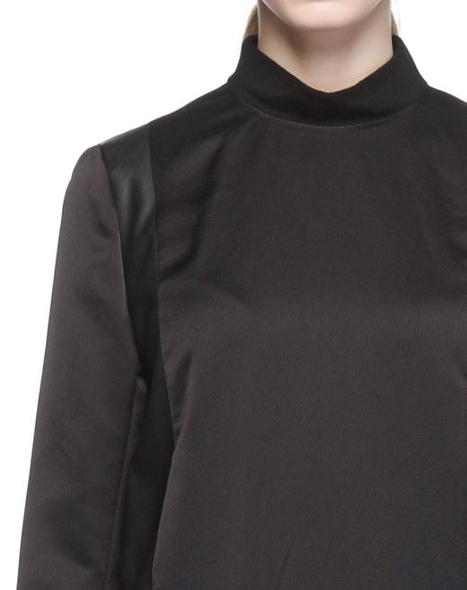 4894415234527  EQ:IQ 黑色半开襟气质九分袖连衣裙42(170/96A) 商品图4