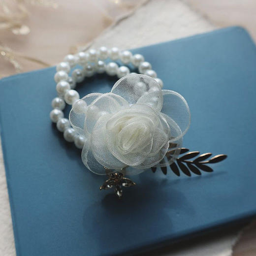 超仙珍珠手链唯美新娘伴娘姐妹团派对婚礼珍珠链手腕花手花 商品图4