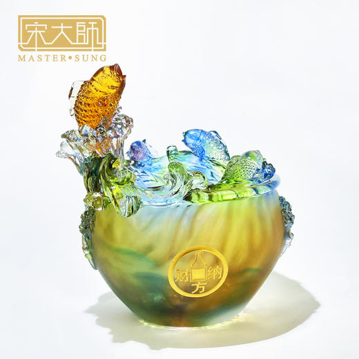 宋大师年新款吉物 聚宝生财 古法琉璃工艺商务礼品摆件 商品图4