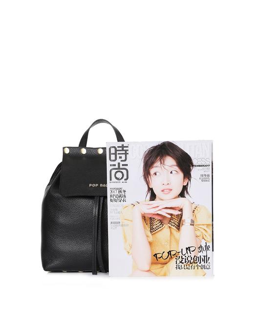 BO0103DOLLA0001M POP BAGPOP BAG女士牛皮荔枝纹双肩包 中号上26cm，宽12cm，高28cm，肩带长44～47cm 商品图2