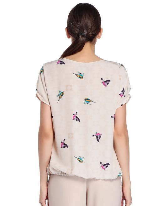 4894415333770 JOAN&DAVID 米色印花圆领短袖上衣 36(155/80A) 商品图1