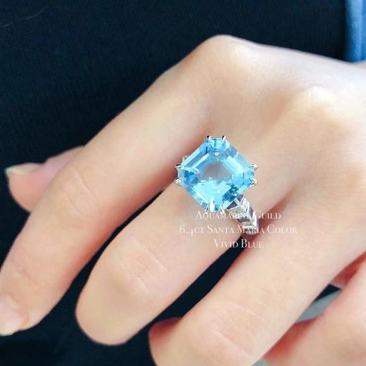 「几何」海蓝宝石钻石戒指 6.4克拉 圣玛利亚海蓝宝，0.516克拉蓝宝石，0.151克拉钻石 商品图4