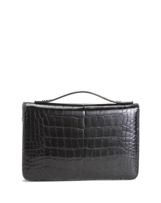 C25K31001199FRE  卓诺迪CERRUTI 1881 黑色鳄鱼纹高档手抓包【金属微花】 商品图1