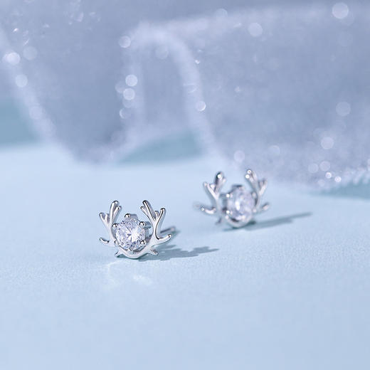 子佩集【圣诞麋鹿】S925银小清新耳钉【YXS-E018】 商品图2