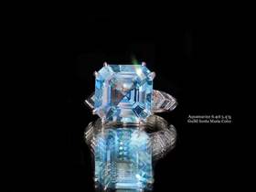 「几何」海蓝宝石钻石戒指 6.4克拉 圣玛利亚海蓝宝，0.516克拉蓝宝石，0.151克拉钻石