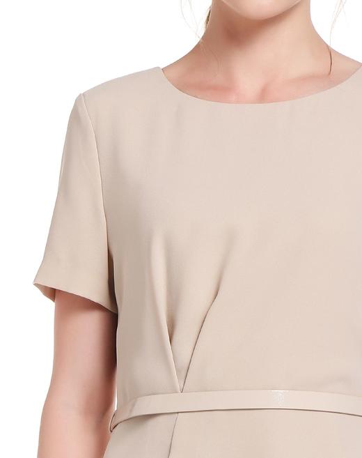 4894415521368   JOAN&DAVID 杏色圆领典雅清新短袖连衣裙38(无腰带) 商品图3