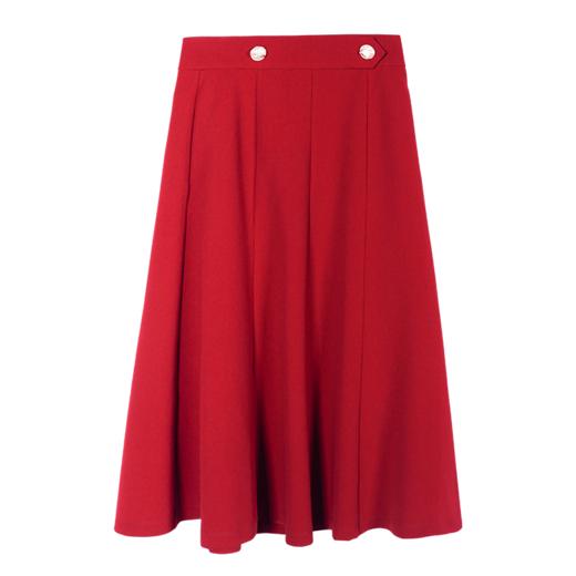 剩M 米思阳2024春季新款知性气质纯色半身裙通勤百搭中长款a字裙0013 商品图4