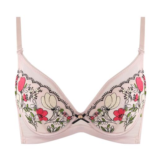 贝佳人新品3/4薄杯轻薄透气文胸刺绣内衣女软钢圈聚拢上托BW922050 商品图1