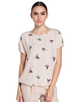 4894415333770 JOAN&DAVID 米色印花圆领短袖上衣 36(155/80A)