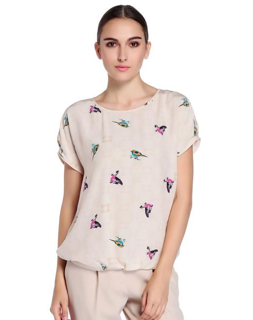 4894415333770 JOAN&DAVID 米色印花圆领短袖上衣 36(155/80A) 商品图0