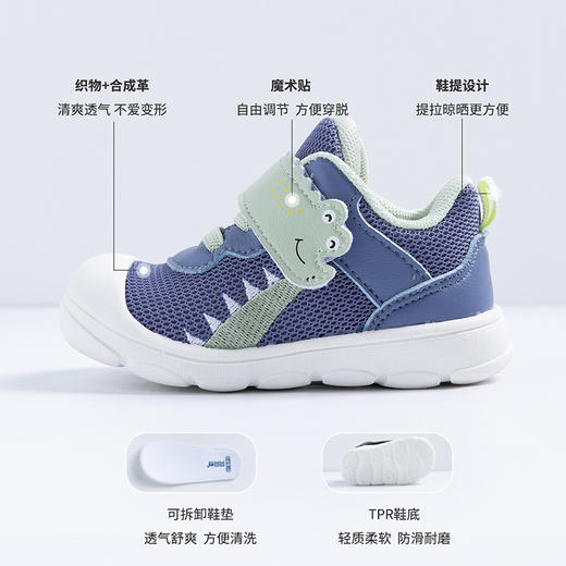 贝贝怡宝宝男童春秋款鞋婴儿防滑软底学步鞋0-1-2岁3幼童鞋子防撞 商品图3