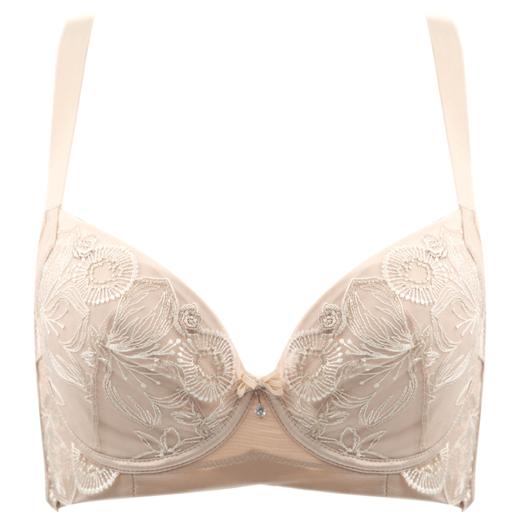 贝佳人新品钢圈简约刺绣文胸透气孔杯内衣大胸包容收副乳BW91816 商品图1