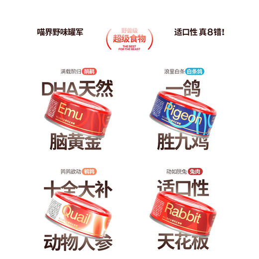 尾巴生活野兽can811全价生骨肉猫咪主食罐成猫幼猫零食湿粮包罐头 商品图1