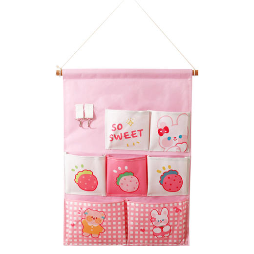 【高颜值 多功能收纳挂袋】卡通布艺收纳挂袋墙挂式挂袋门后壁挂式多格挂袋学生宿舍储物袋子 商品图4