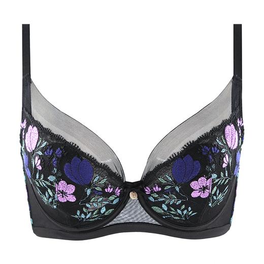 贝佳人新品轻薄透气性感超薄杯文胸防凸点显小软钢圈内衣女士刺绣BW932051 商品图1