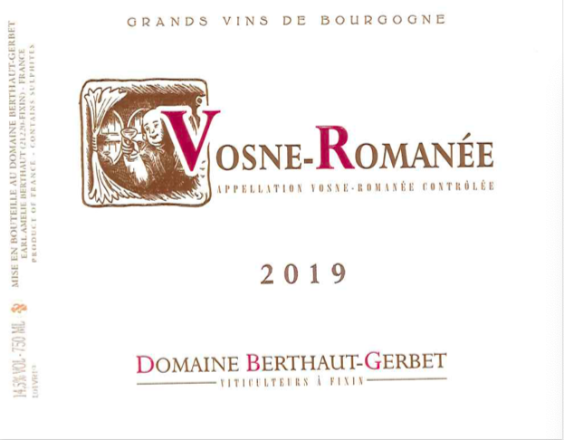 2019 Berthaut-Gerbet, Vosne-Romanee【闪送】（65折）