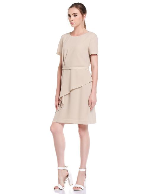 4894415521368   JOAN&DAVID 杏色圆领典雅清新短袖连衣裙38(无腰带) 商品图2