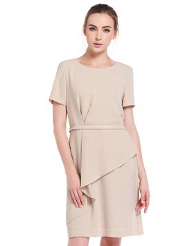 4894415521368   JOAN&DAVID 杏色圆领典雅清新短袖连衣裙38(无腰带)