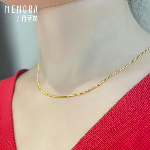 【按克计价黄金1】MEMORA诗普琳珠宝足金黄金侧身链素金链子GN213601（线上专供） 商品图2