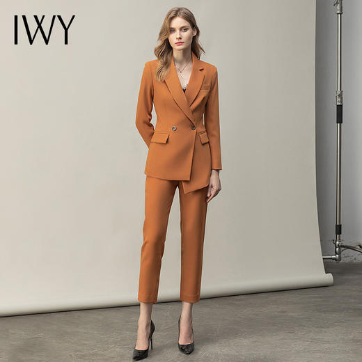 IWY/焦糖色时尚不规则通勤女士西装套装 CP11375 商品图7