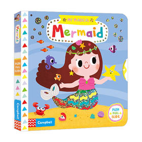 我的魔法美人鱼 英文原版 My Magical Mermaid 英文版儿童英语启蒙认知 机关抽拉滑动活动纸板书 进口原版书籍