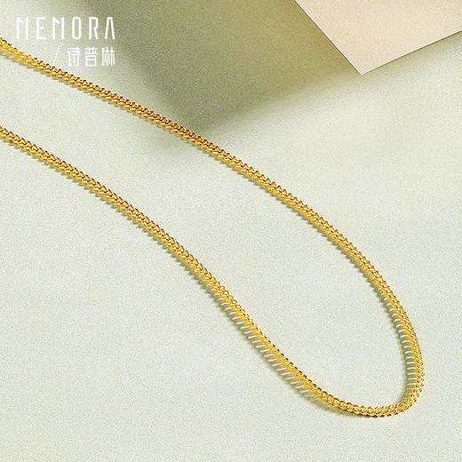 【按克计价黄金1】MEMORA诗普琳珠宝足金黄金侧身链素金链子GN213601（线上专供） 商品图6