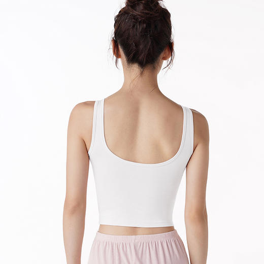 都市丽人基础简约面料短露卡玫瑰纤维平纹背心无排扣无钢圈LV21B6 商品图2