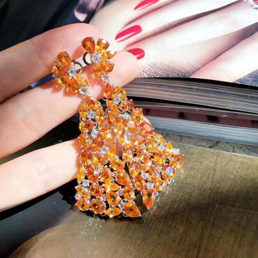 「帆」芬达石耳环 33.72克拉芬达石，0.622克拉钻石，20.16克18k白金 商品图0