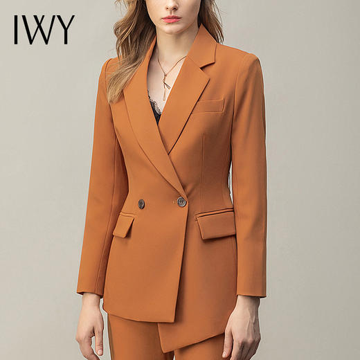 IWY/焦糖色时尚不规则通勤女士西装套装 CP11375 商品图5