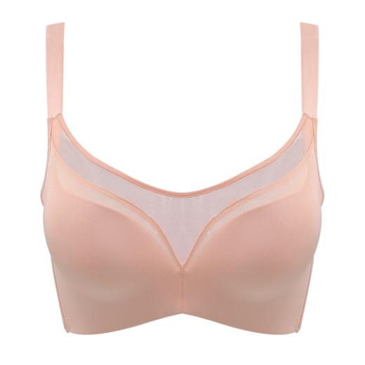 贝佳人新品无钢圈零压迫光面无痕文胸网纱聚拢显大全罩背心胸罩BW952023 商品图1