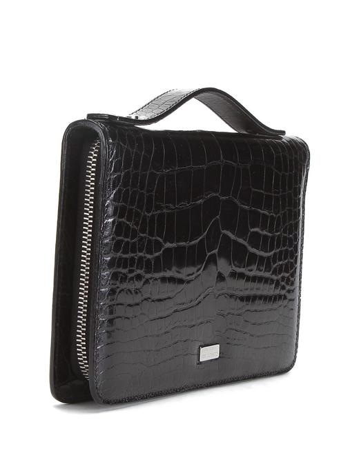 C25K31001199FRE  卓诺迪CERRUTI 1881 黑色鳄鱼纹高档手抓包【金属微花】 商品图2