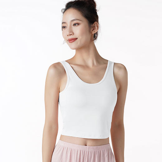 都市丽人基础简约面料短露卡玫瑰纤维平纹背心无排扣无钢圈LV21B6 商品图1