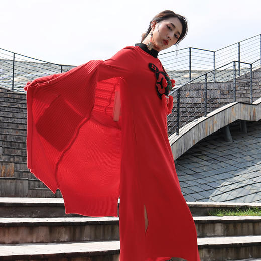 朱红净兮针织外套 |  杨丽萍经典款 | 红色显气色 蓝色日常休闲 商品图5