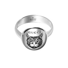 HCYBC502135001019 古驰GUCCI    BLIND FOR LOVE系列经典猫头设计女士戒指银色019