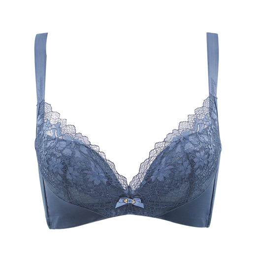 贝佳人裸感无钢圈内衣甜美花纹蕾丝立体托胸聚拢胸罩小胸显大BW95816 商品图4