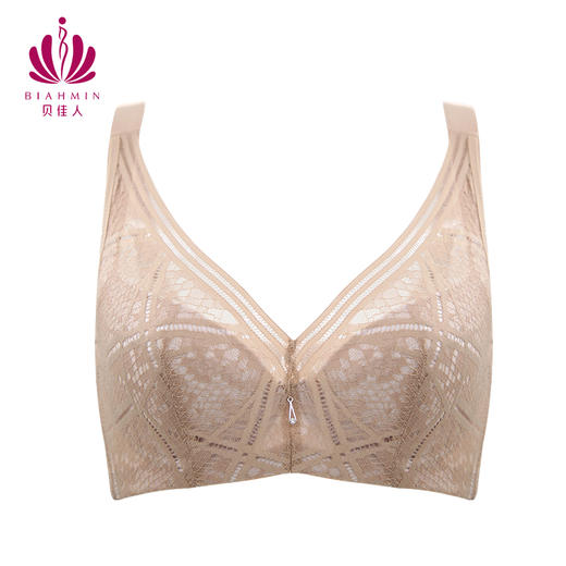 贝佳人新全罩杯薄款深V聚拢美背内衣大胸显小女软钢圈承托文胸BW92914 商品图2