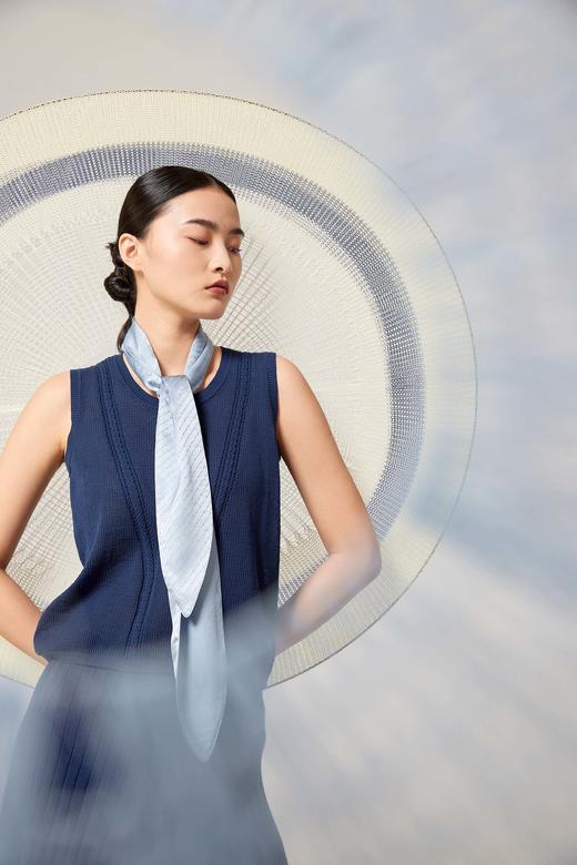 真丝羊绒相拼小围巾   SJS94W055W 商品图2