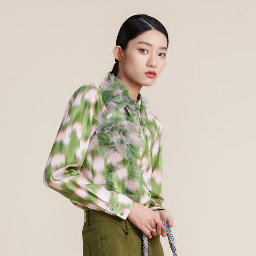 MIIDII谜底2022春款浪漫文艺合体莱赛尔天丝长袖衬衫女221MC0029 商品图1