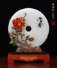 【彼达思】阿富汗白玉石富贵牡丹平安扣摆件 商品缩略图0