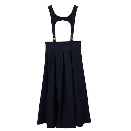 谜底半身裙2022春季新款复古通勤高腰A型大摆背带裙子225MB6066 商品图4