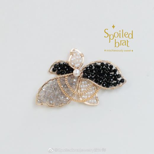 SpoiledBrat Jewelry 黑尖晶斜长石珍珠单只耳钉 商品图0