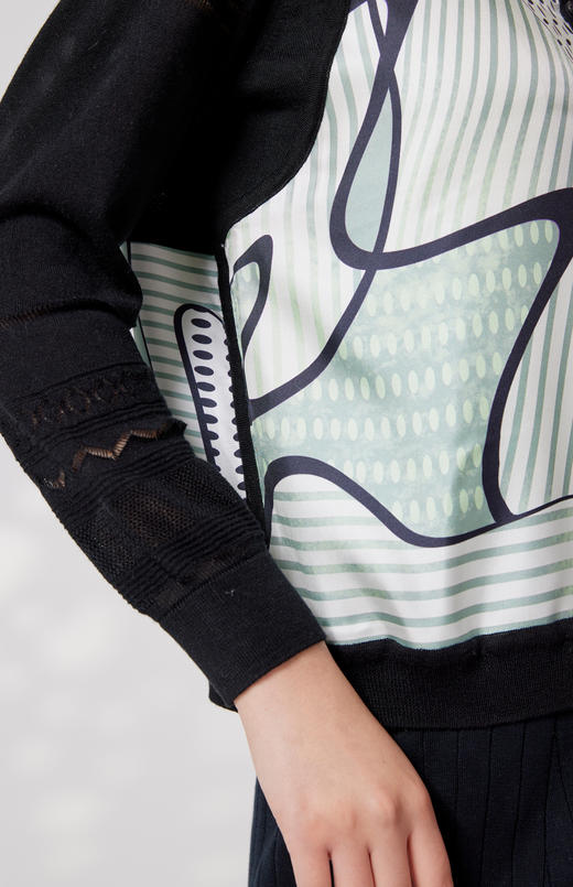 针梭相拼长袖开衫 SJS94W026K 商品图5