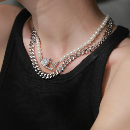 Retro Chic x Daisy Select   C'est La Vie系列Twin银色双生项链 商品图2