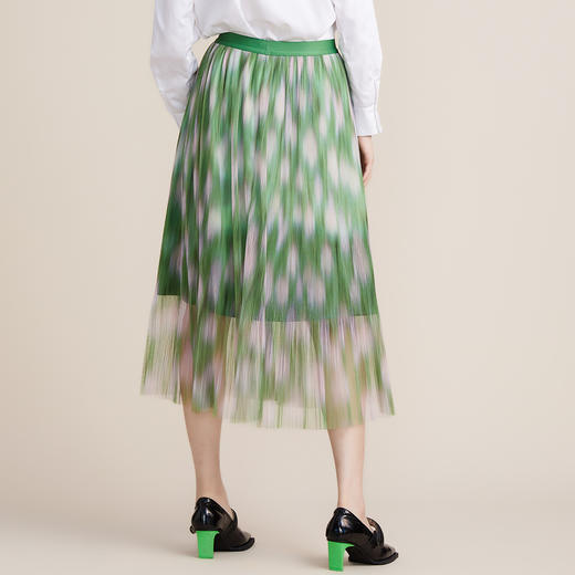 MIIDII谜底2022春新款网纱压褶群A型大群摆长半身裙221MB0017 商品图2