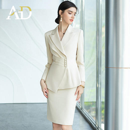 AD播音主持艺考服装女高端名媛小香风西装套装职业正装前台工作服 商品图0